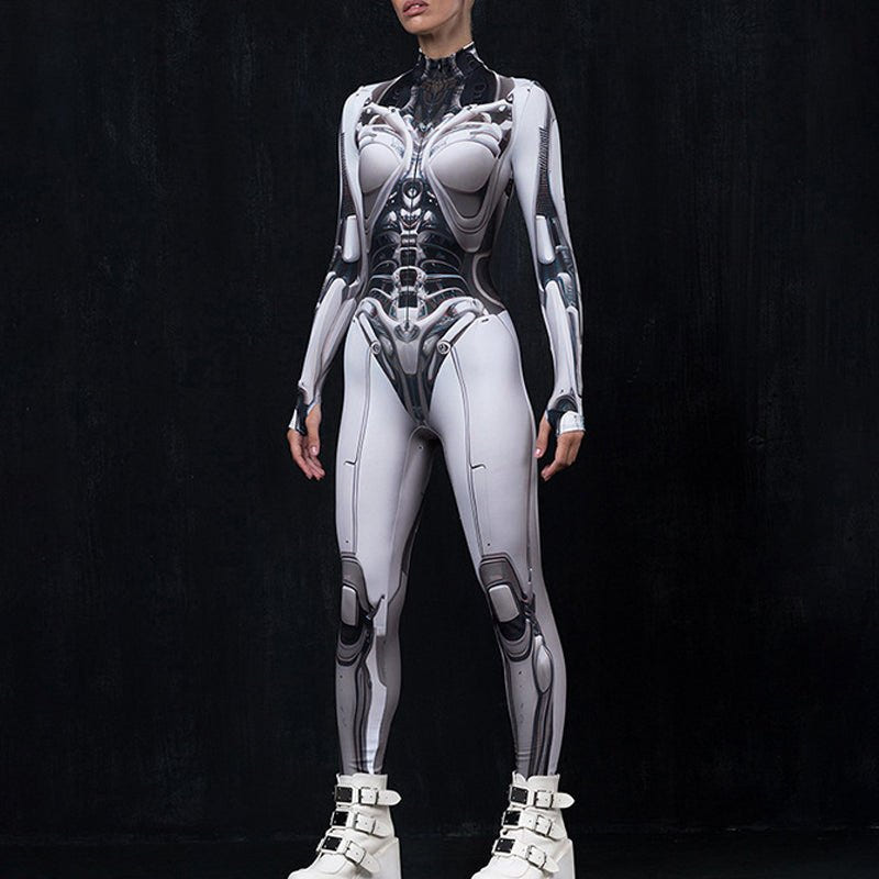 Futuristic Cyberpunk Bodycon Jumpsuit - ATLAS 1