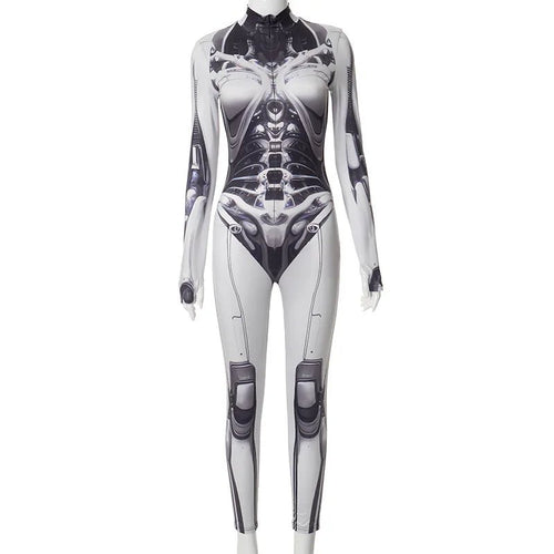 Futuristic Cyberpunk Bodycon Jumpsuit
