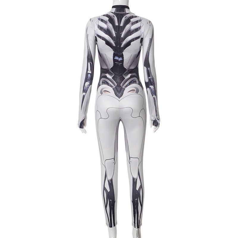 Futuristic Cyberpunk Bodycon Jumpsuit - ATLAS 1