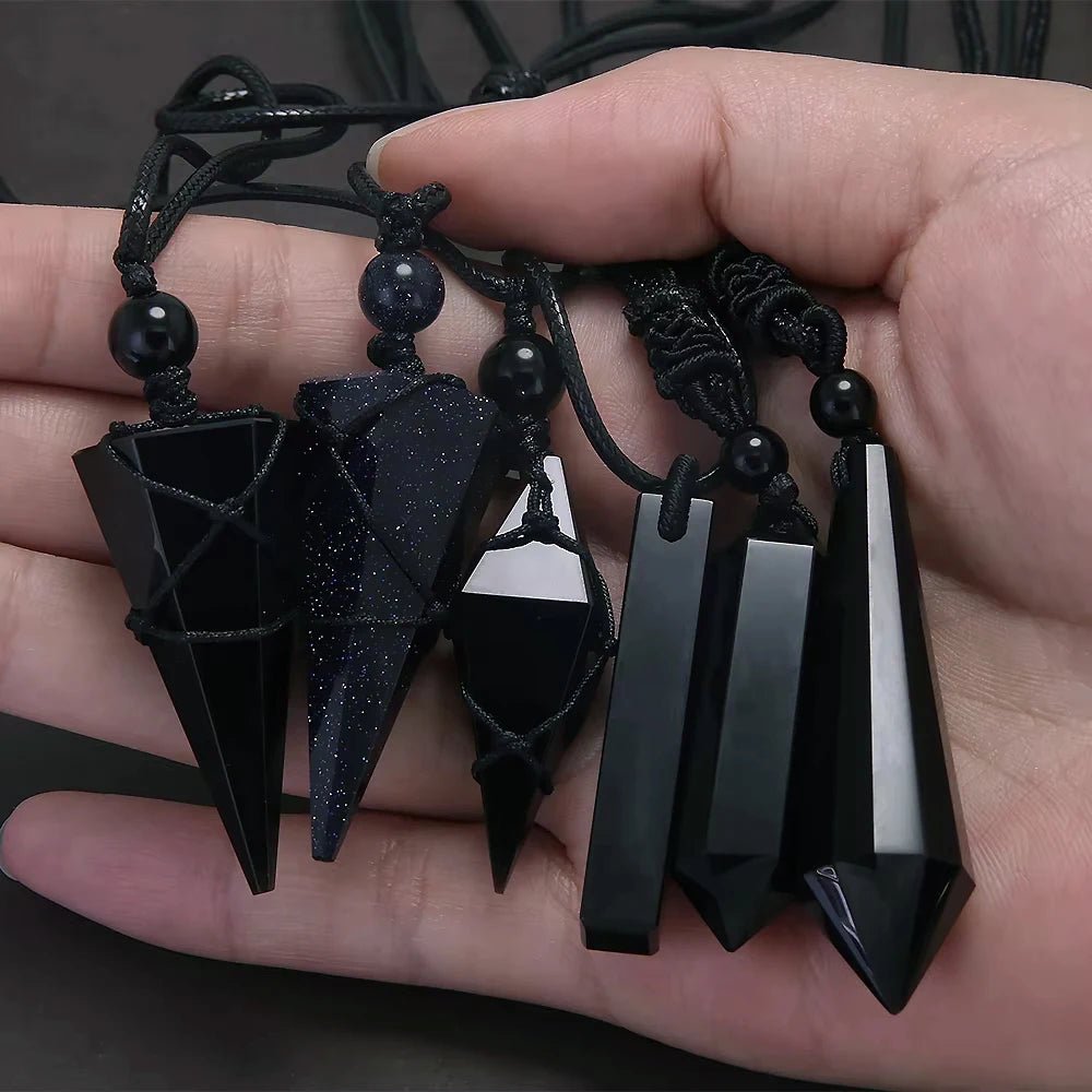 Geometric Natural Stone Pendant Necklace - ATLAS 1 - Techwear Store