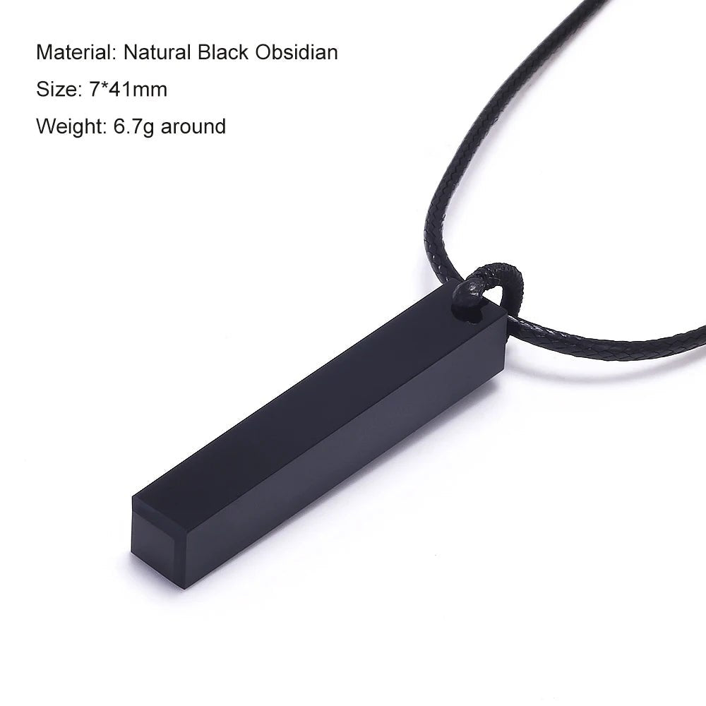 Geometric Natural Stone Pendant Necklace - ATLAS 1 - Techwear Store