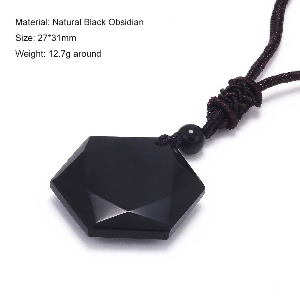 Geometric Natural Stone Pendant Necklace - ATLAS 1 - Techwear Store