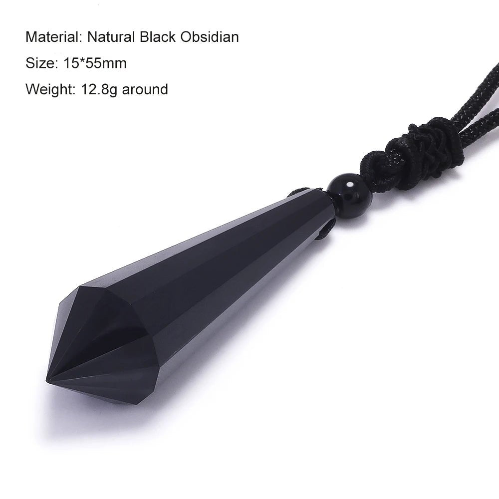 Geometric Natural Stone Pendant Necklace - ATLAS 1 - Techwear Store