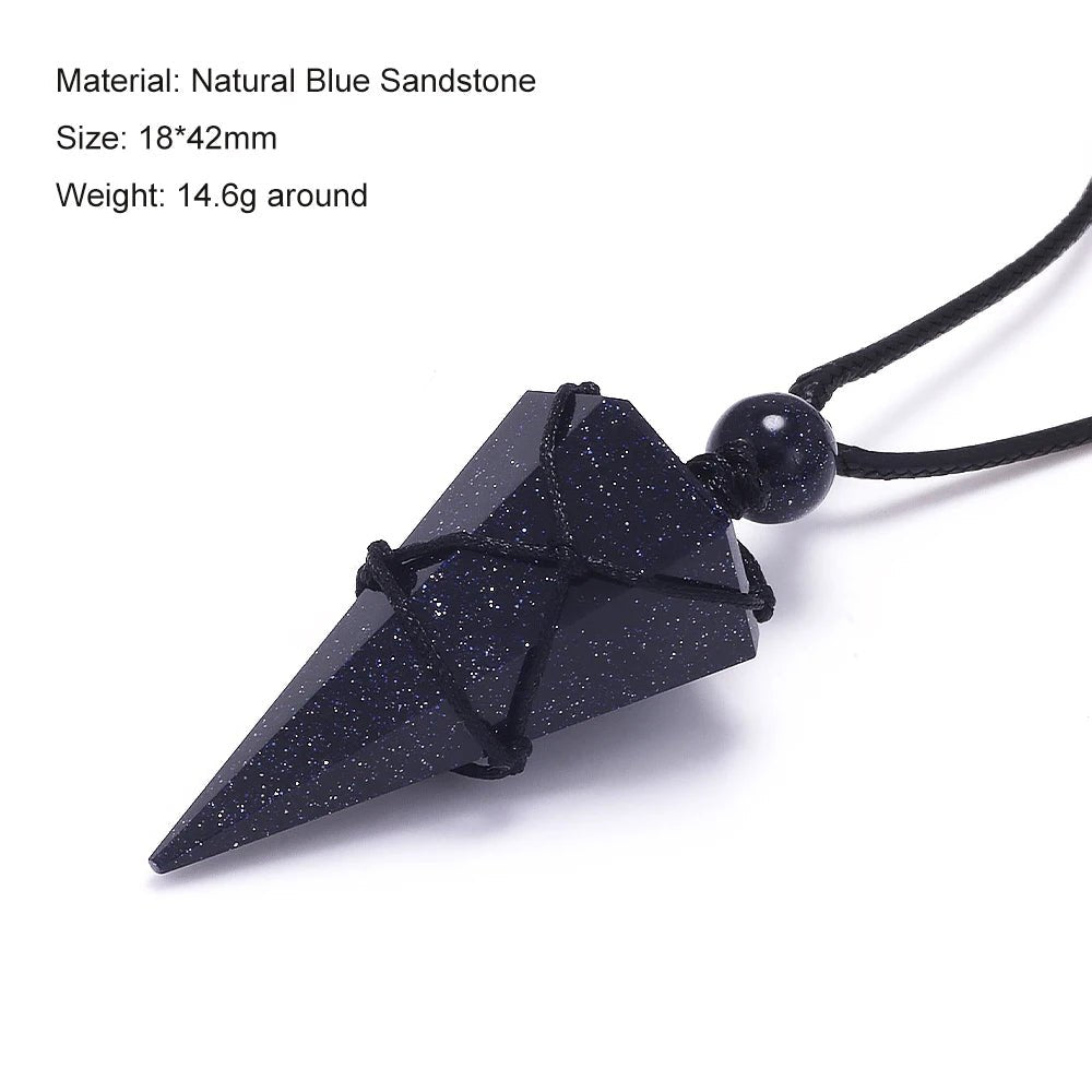Geometric Natural Stone Pendant Necklace - ATLAS 1 - Techwear Store