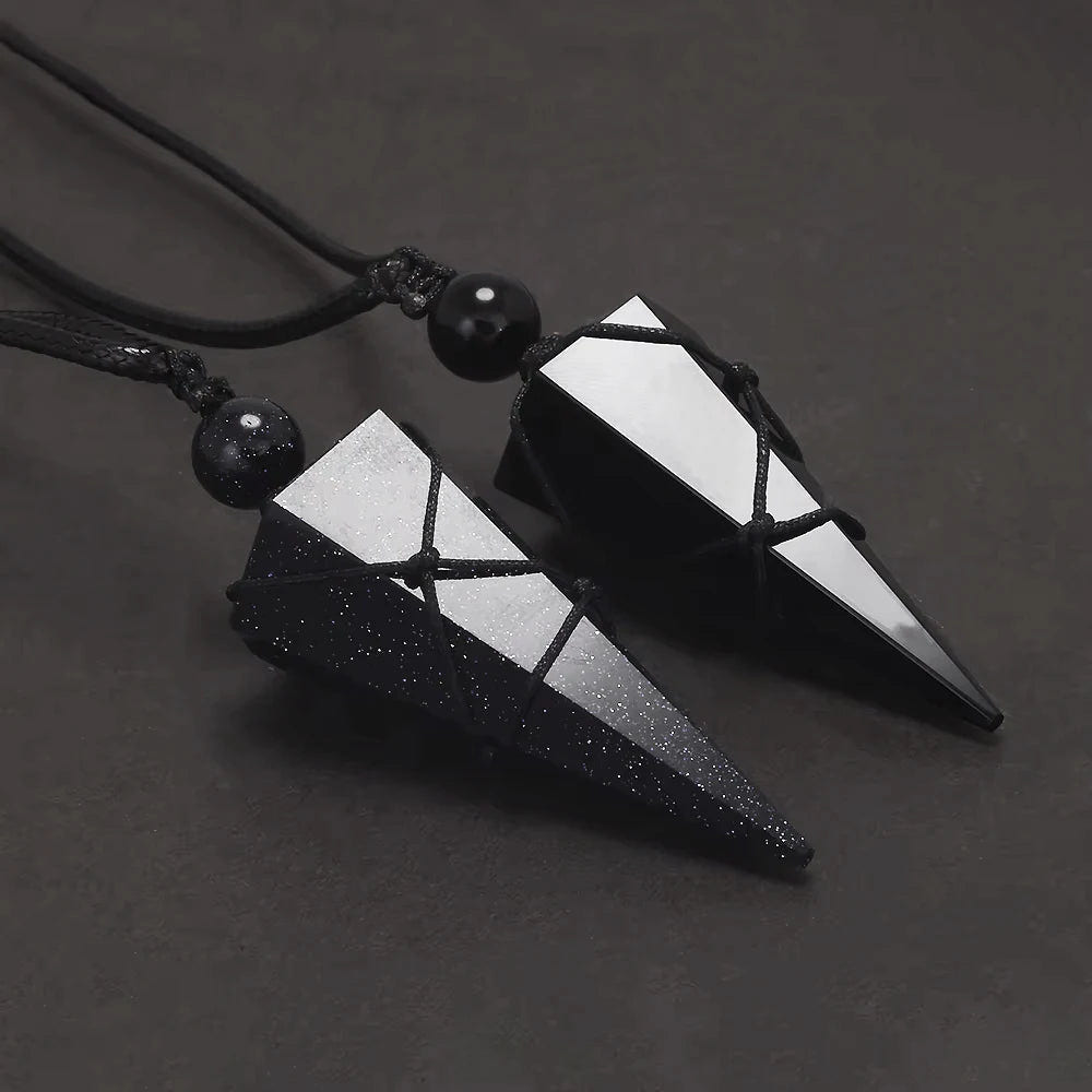 Geometric Natural Stone Pendant Necklace - ATLAS 1 - Techwear Store
