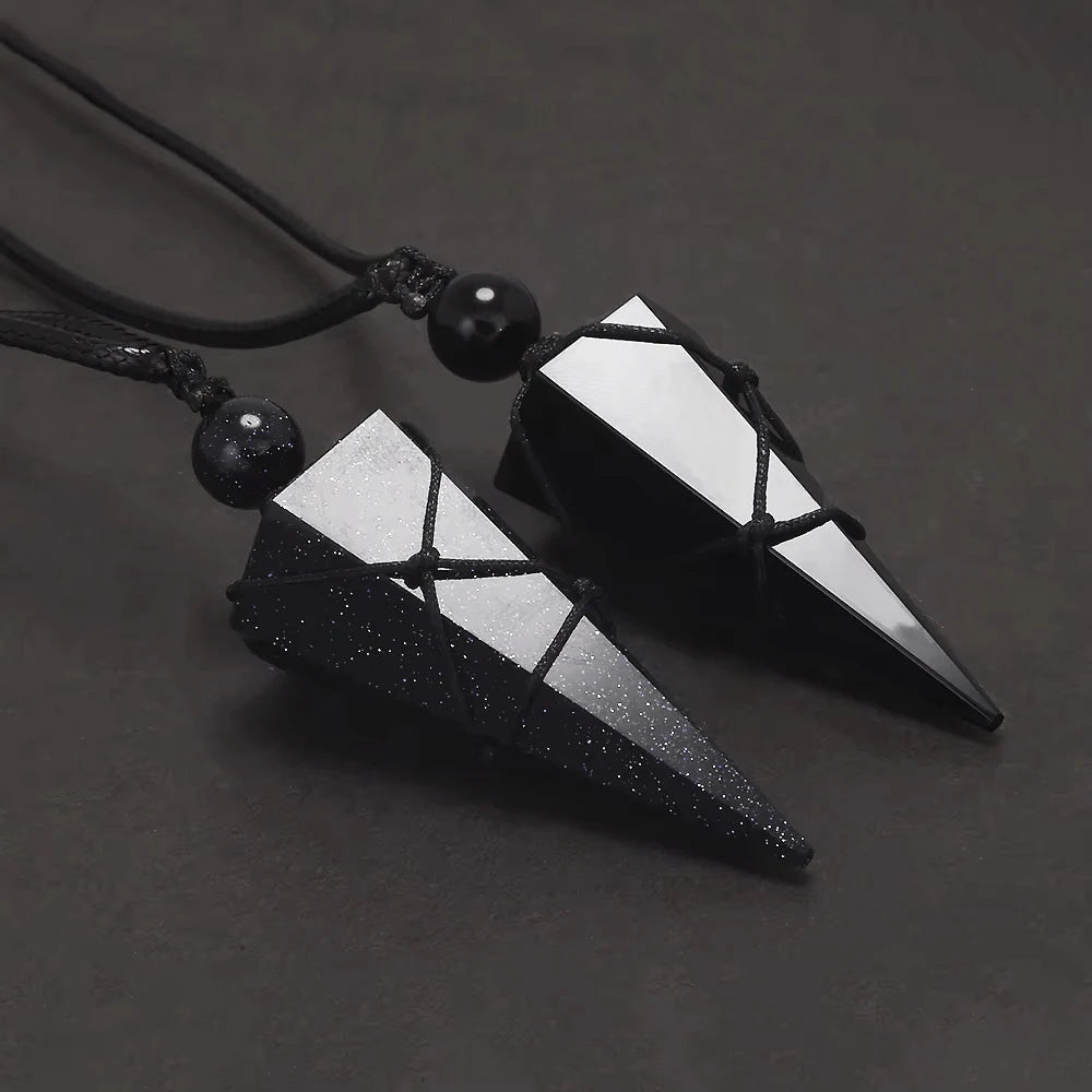 Geometric Natural Stone Pendant Necklace - ATLAS 1 - Techwear Store