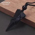 Geometric Natural Stone Pendant Necklace - ATLAS 1 - Techwear Store