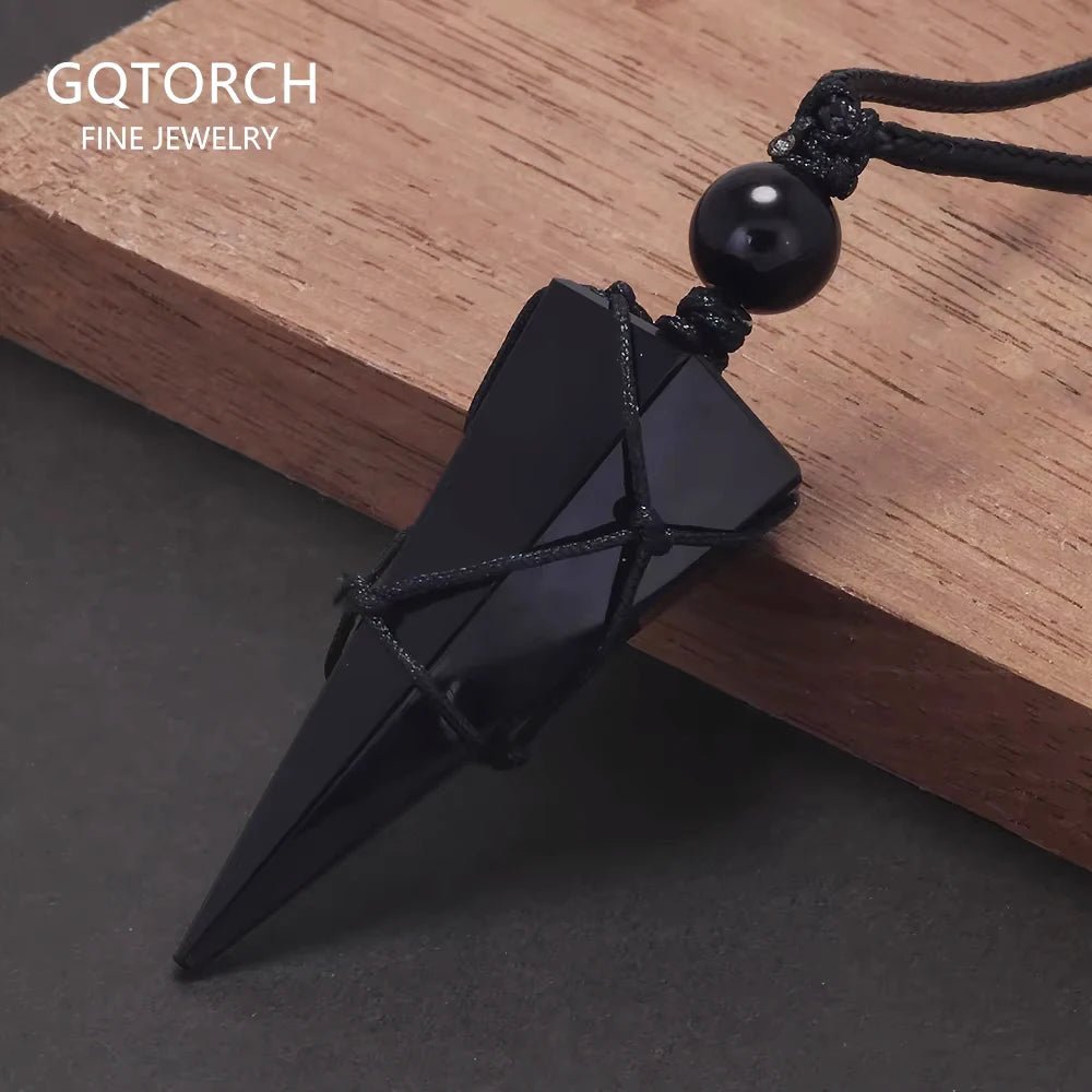 Geometric Natural Stone Pendant Necklace - ATLAS 1 - Techwear Store