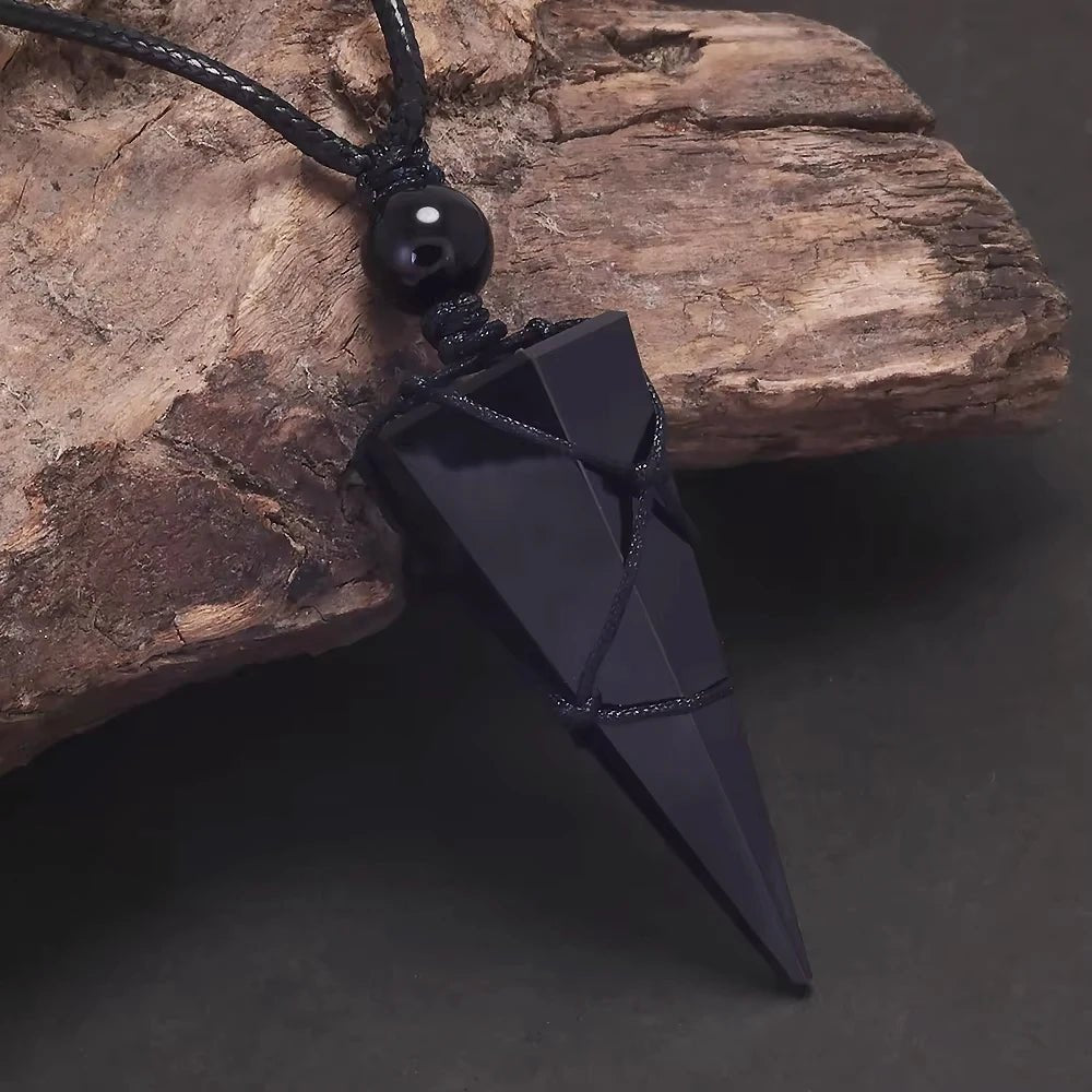 Geometric Natural Stone Pendant Necklace - ATLAS 1 - Techwear Store