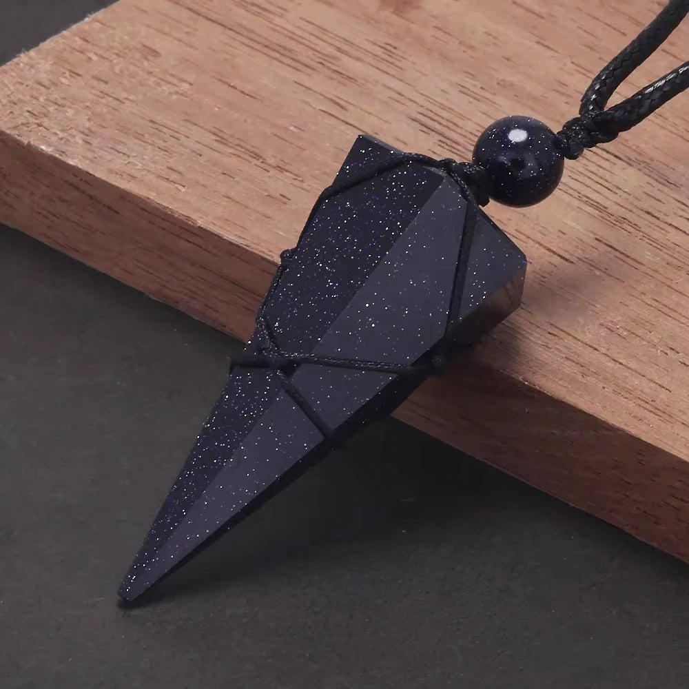 Geometric Natural Stone Pendant Necklace - ATLAS 1 - Techwear Store
