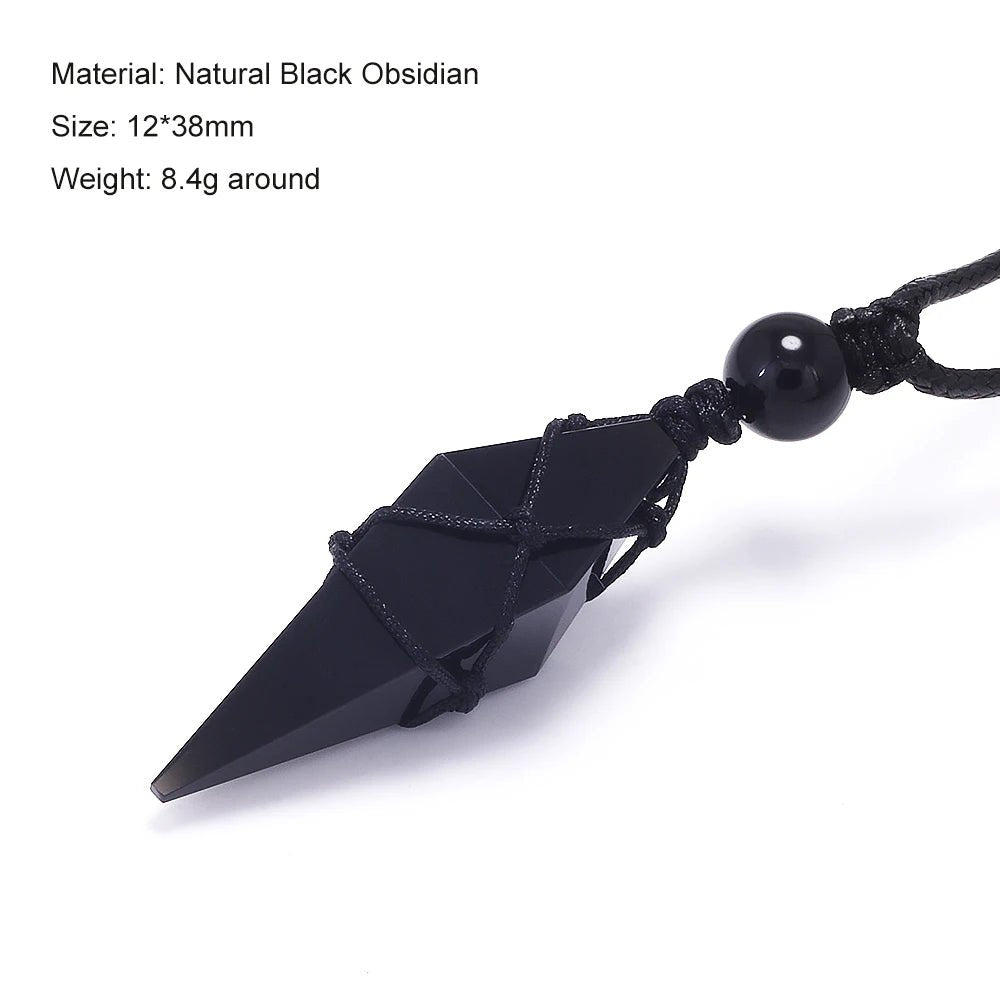 Geometric Natural Stone Pendant Necklace - ATLAS 1 - Techwear Store