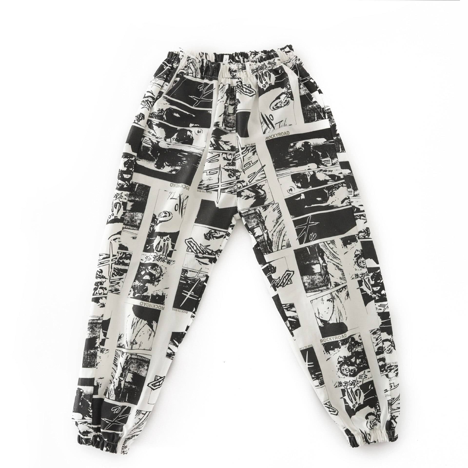 Girl's Manga Print Techwear Crop Top and Jogger Pants Set - ATLAS 1