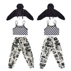 Girl's Manga Print Techwear Crop Top and Jogger Pants Set - ATLAS 1