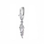 Gothic Black Feather Red Zircon Drop Earrings - ATLAS 1