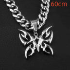 Gothic Butterfly Stainless Steel Cuban Chain Necklace - ATLAS 1