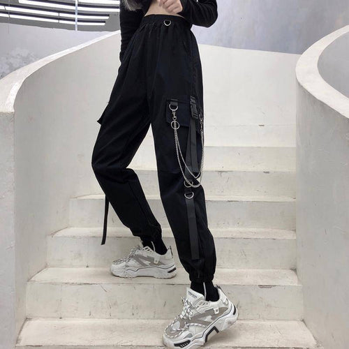 Gothic Female Techwear Cargo Pants