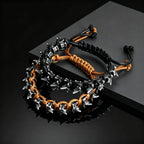 Gothic Metal Dragon Thorn Woven Rope Bracelet - ATLAS 1