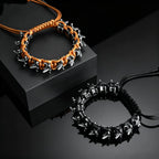 Gothic Metal Dragon Thorn Woven Rope Bracelet - ATLAS 1