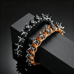 Gothic Metal Dragon Thorn Woven Rope Bracelet - ATLAS 1