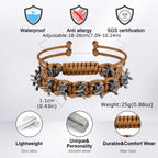 Gothic Metal Dragon Thorn Woven Rope Bracelet - ATLAS 1