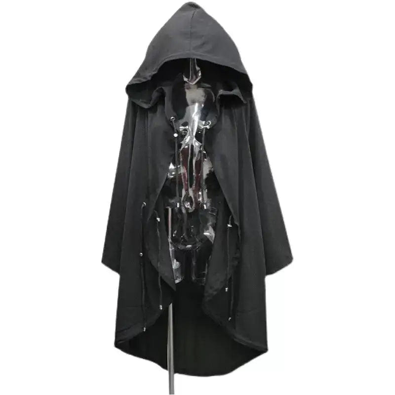 Gothic Techwear Casual Hooded Long Jacket - ATLAS 1