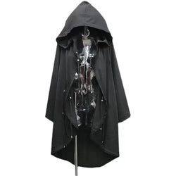 Gothic Techwear Casual Hooded Long Jacket - ATLAS 1