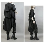 Gothic Techwear Casual Hooded Long Jacket - ATLAS 1