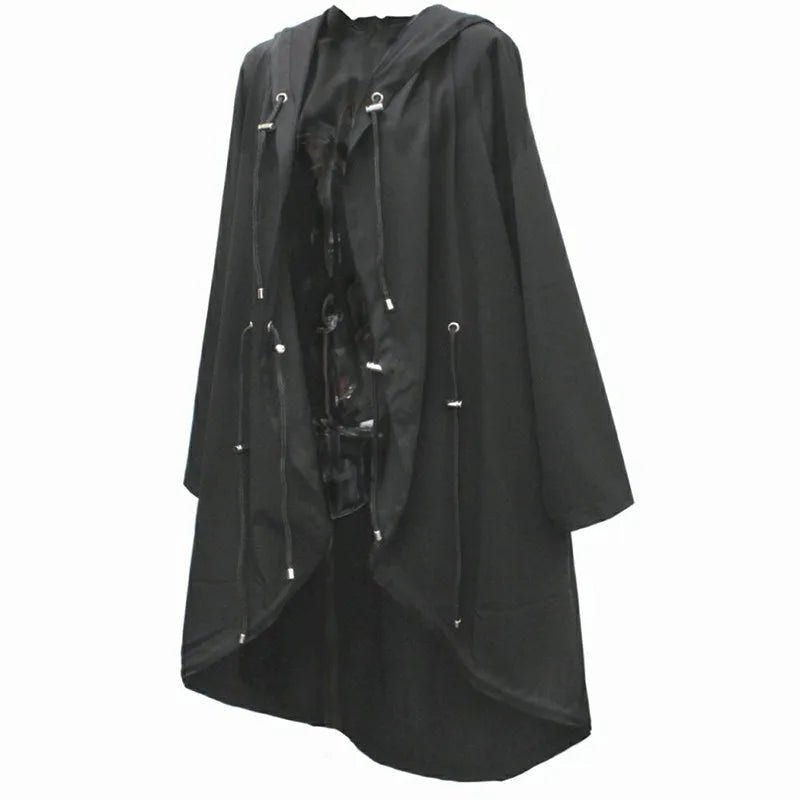 Gothic Techwear Casual Hooded Long Jacket - ATLAS 1