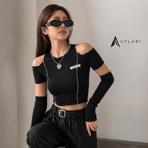 Gothic Y2k Techwear Crop Top - ATLAS 1