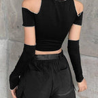 Gothic Y2k Techwear Crop Top - ATLAS 1