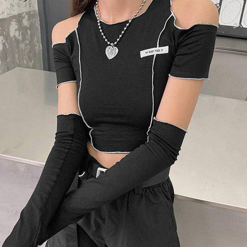 Gothic Y2k Techwear Crop Top