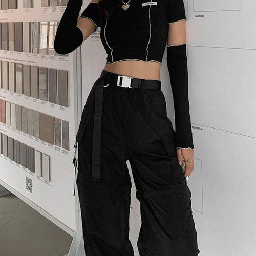 Gothic Y2k Techwear Crop Top