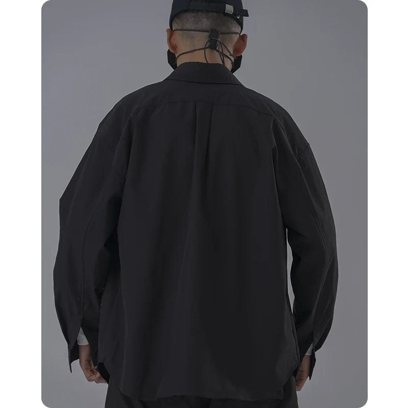 Harajuku Techwear Long Sleeve Overshirt Jacket For Men - ATLAS 1 - Techwear Store
