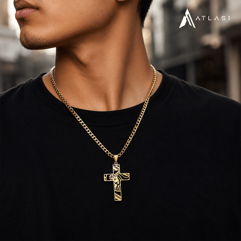 Hip Hop Jesus Cross Stainless Steel Pendant Necklace - ATLAS 1