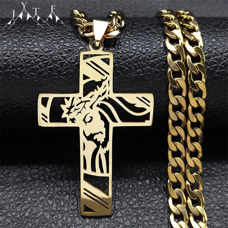 Hip Hop Jesus Cross Stainless Steel Pendant Necklace - ATLAS 1