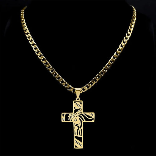 Hip Hop Jesus Cross Stainless Steel Pendant Necklace - ATLAS 1
