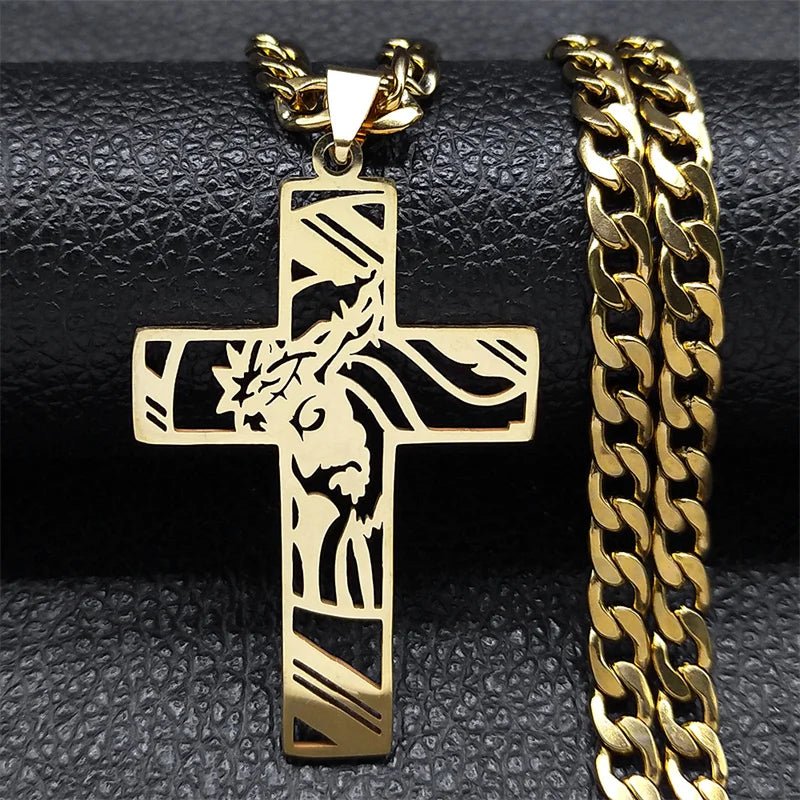 Hip Hop Jesus Cross Stainless Steel Pendant Necklace - ATLAS 1