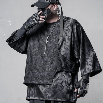 HKSH Men's Techwear Layered Short Sleeve Top - ATLAS 1