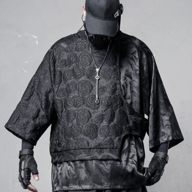 HKSH Men's Techwear Layered Short Sleeve Top - ATLAS 1