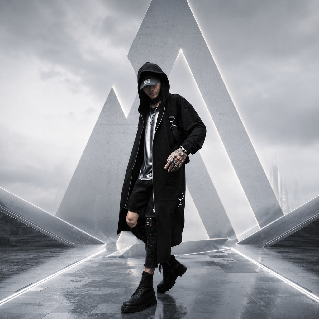 Hooded Goth Techwear Coat - ATLAS 1