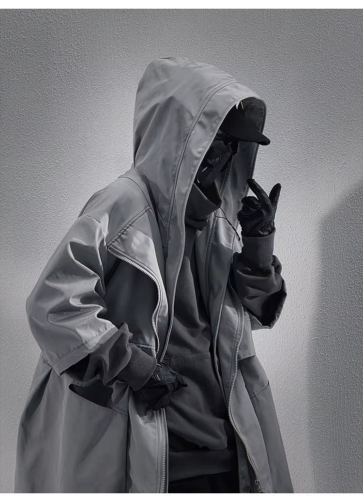 Hooded Techwear Trench Coat - ATLAS 1