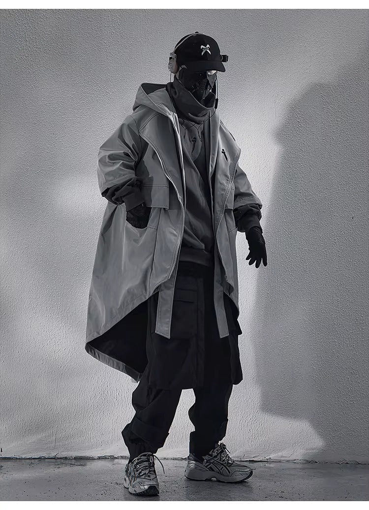 Hooded Techwear Trench Coat - ATLAS 1