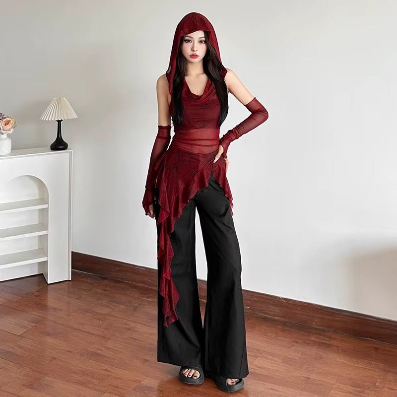 Hooded Y2K Cyber Grunge Top - ATLAS 1