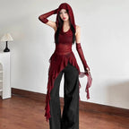 Hooded Y2K Cyber Grunge Top - ATLAS 1