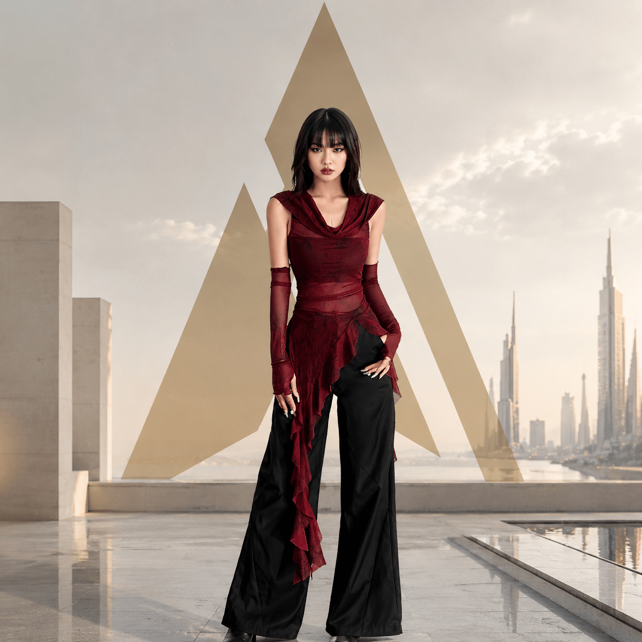 Hooded Y2K Cyber Grunge Top - ATLAS 1