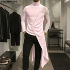 Techwear Men's Mesh Patchwork Streetwear Turtleneck Long Sleeve T-Shirt - ATLAS 1