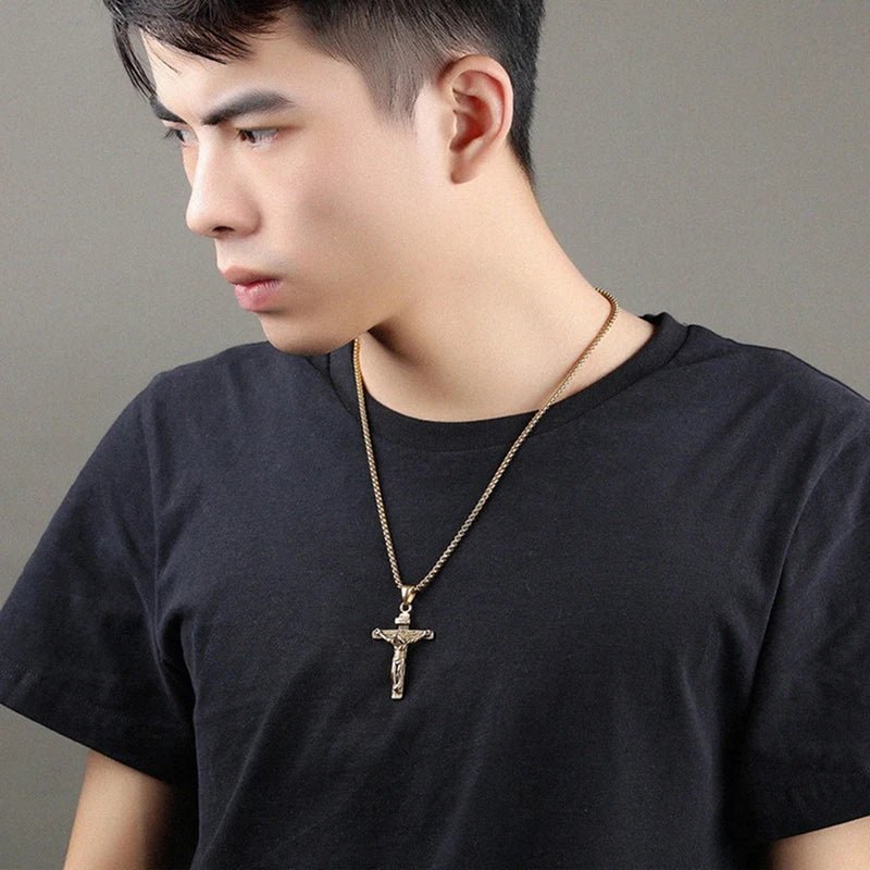 Jesus Cross Stainless Steel Pendant Necklace - ATLAS 1