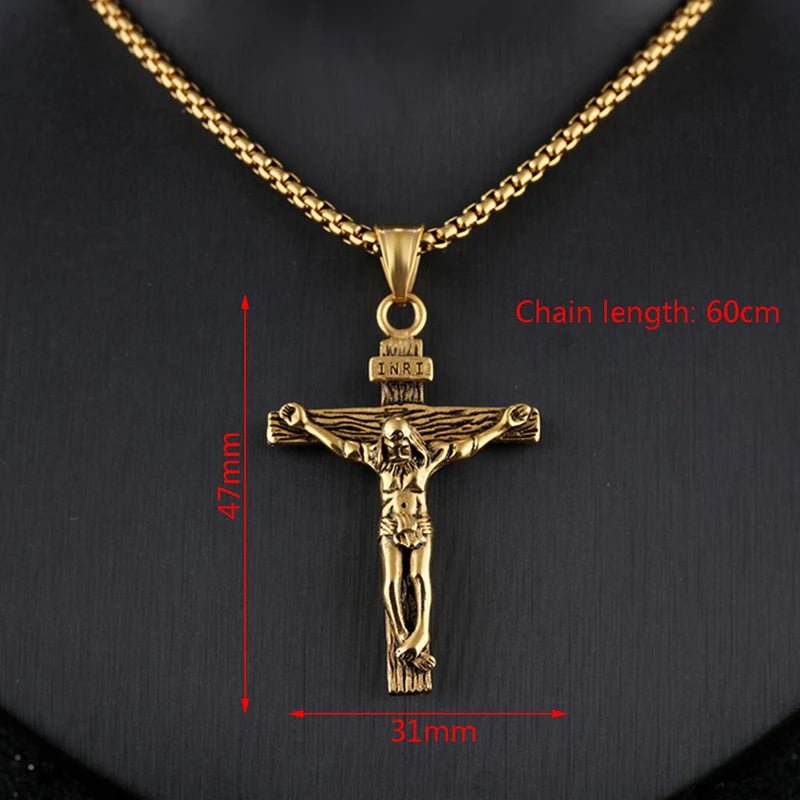 Jesus Cross Stainless Steel Pendant Necklace - ATLAS 1