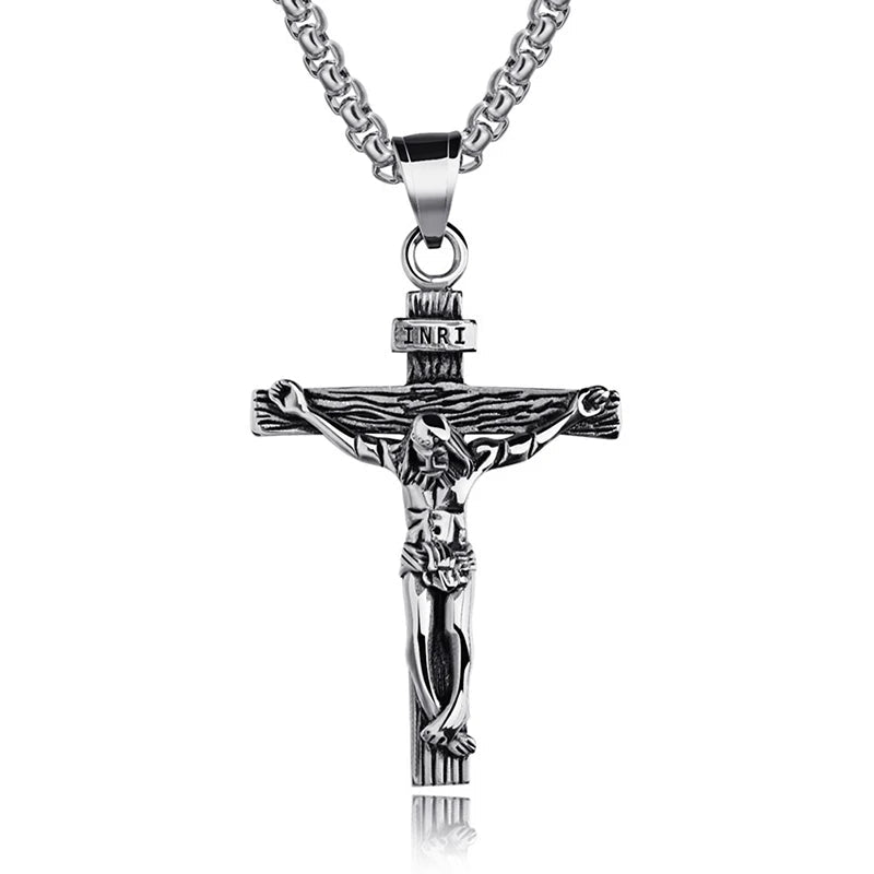 Jesus Cross Stainless Steel Pendant Necklace - ATLAS 1