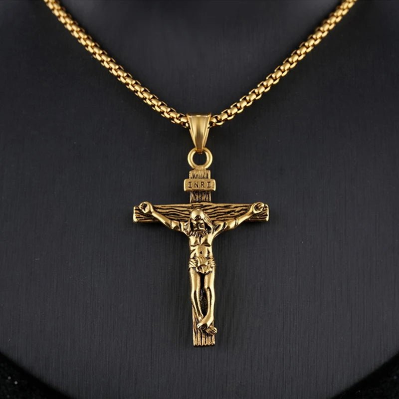 Jesus Cross Stainless Steel Pendant Necklace - ATLAS 1